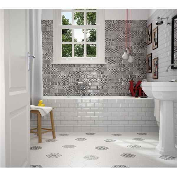 Grey 75x152mm Clay Indoor Wall Tiles for Kitchen Bathroom