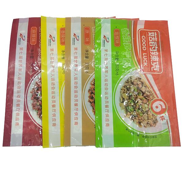 Topline 50-150 Microns Mushroom Sauce Packaging Pouch Fin Lap Seal Bag With Gusset