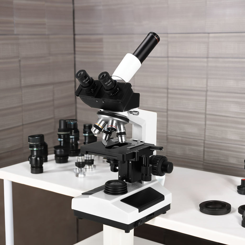 Advanced Binocular Biological Microscope 40X-1000X with Large Mechanical Stage & 20X Objective for Laboratory