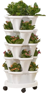 Stackable Planter, Vertical Garden Planter, Strawberry Planter, Indoor/Outdoor, 5 Tier Garden Tower, Herb Plant