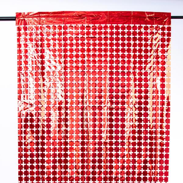 Waterproof Red Foil Fringe Curtain 1*2m Square Foil Backdrop