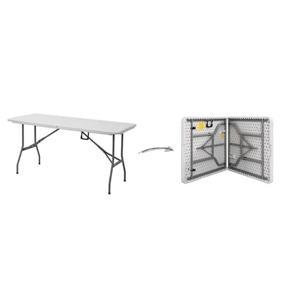Foldable White Picnic Table Ideal for Outdoor Camping Hiking and Travelling 152*76*74cm
