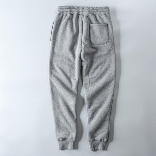 100% Cotton Embroidery Men's Fleece Lined Joggers Padded Warm Pants Trousers for Mid Waist