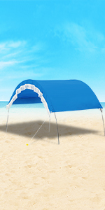 Outdoor Camping Beach Sunshade Sky Tent, Beach Canopy Tent Sun Shade, Gradient Beach Canopy, Stability Upgraded tent