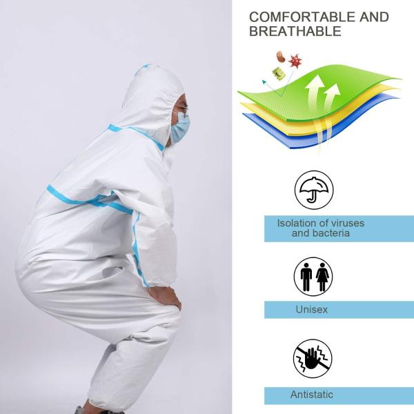 Heavy Duty Full Body Hooded Disposable Medical Clothing