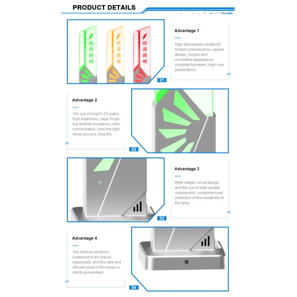 Feu de signalisation à tour LED RYG personnalisé pour matériau PMMA, indice de protection IP50