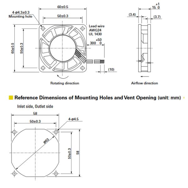 Масло придает непроницаемость охлаждающий вентилятор мотора DC 24V 9WF0624H701 18,2 CFM