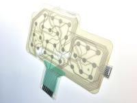 Commutateur à membrane imperméable, superposition graphique avec circuits imprimés à écran