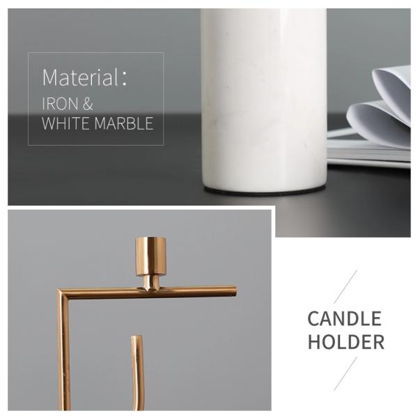 Classic Marble Base 520mm 460mm Gold Metal Candle Holder