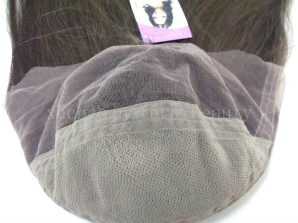 Hand Tied Straight Virgin Human Hair Full Lace Wigs Short Hair Natural Color