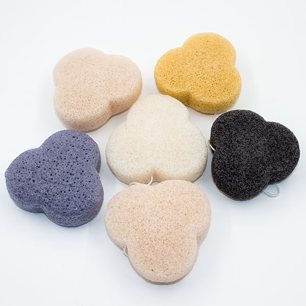 Cleanser губки естественной стороны шарика половины OEM очищая многоразовый Exfoliating Konjac лицевой