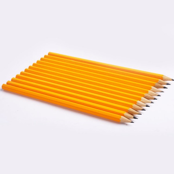 Government bid hb pencil presharpened 12pcs yellow wood hb pencil set for kids