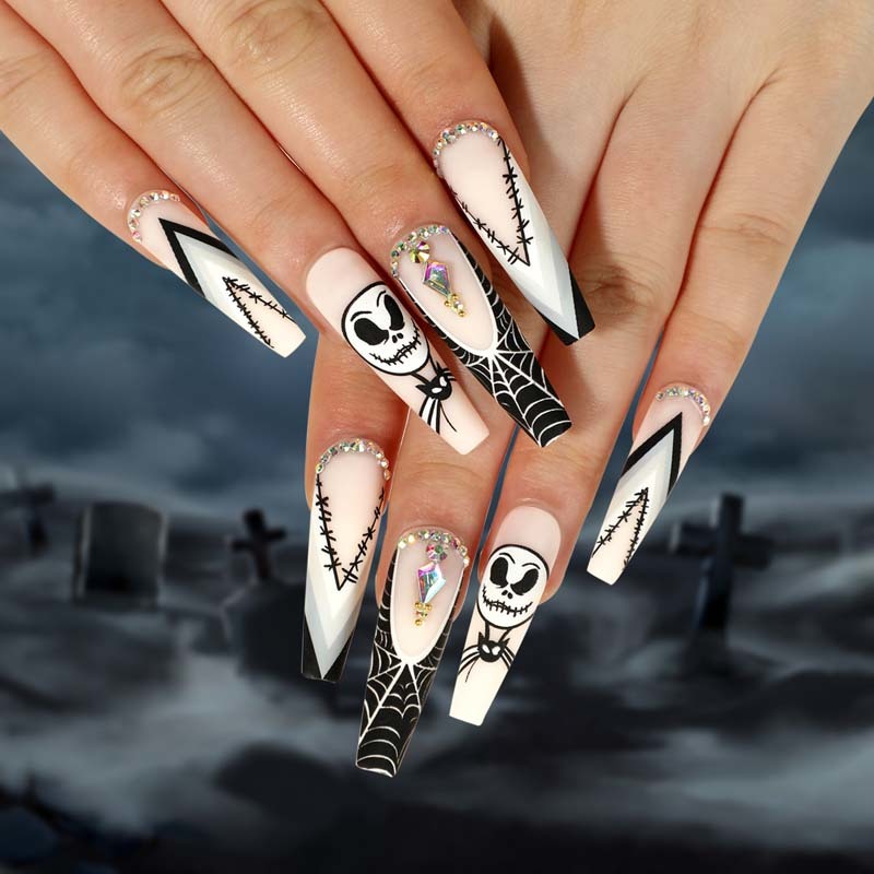 Glossy Halloween Holiday Press On Nails No Nail Salon Visit Needed
