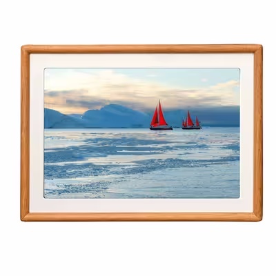 HD Wooden Digital Picture Frame 10.1 Inch Smart Digital Picture Frame With Bluetooth And Built In Battery