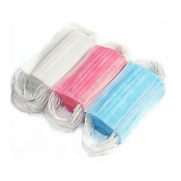 Safety Filter 3 Ply Disposable Nose Mask Blue Pink Yellow Color Available