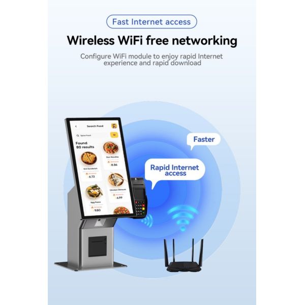 21.5 Inch Android Mcdonalds Kiosk Ordering Machine Self Ordering Kiosk With Kiosk Pos System