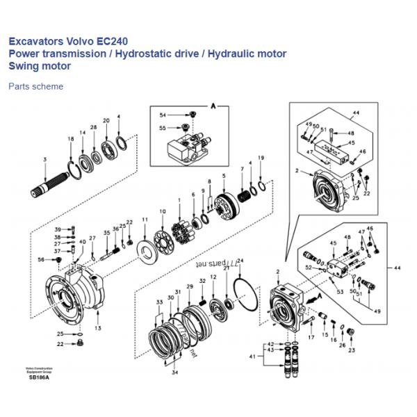 Belparts Excavator Parts EC240 SA 1142-00520 VOE 14500382 Swing Motor Assy