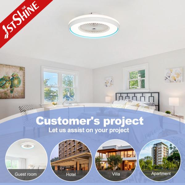 OEM 6500K Bedroom Ceiling Fan Light 24 Inch DC Motor 6 Speed