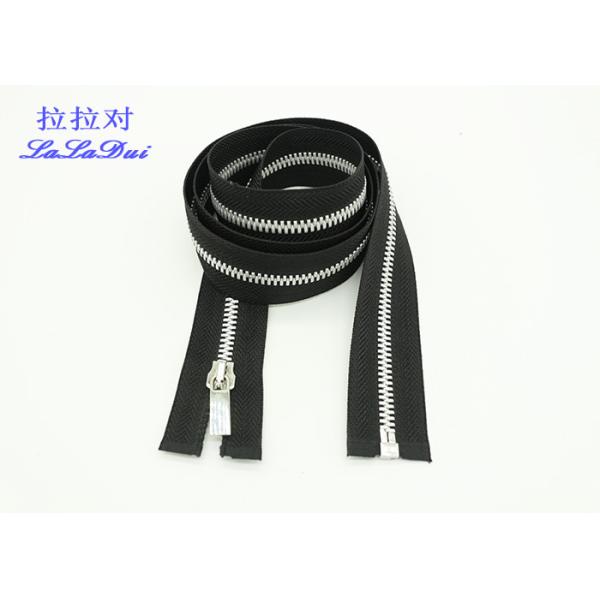 Silver / Gold Teeth Open End 22 Inch Metal Separating Zipper For Dress / Causal Wear