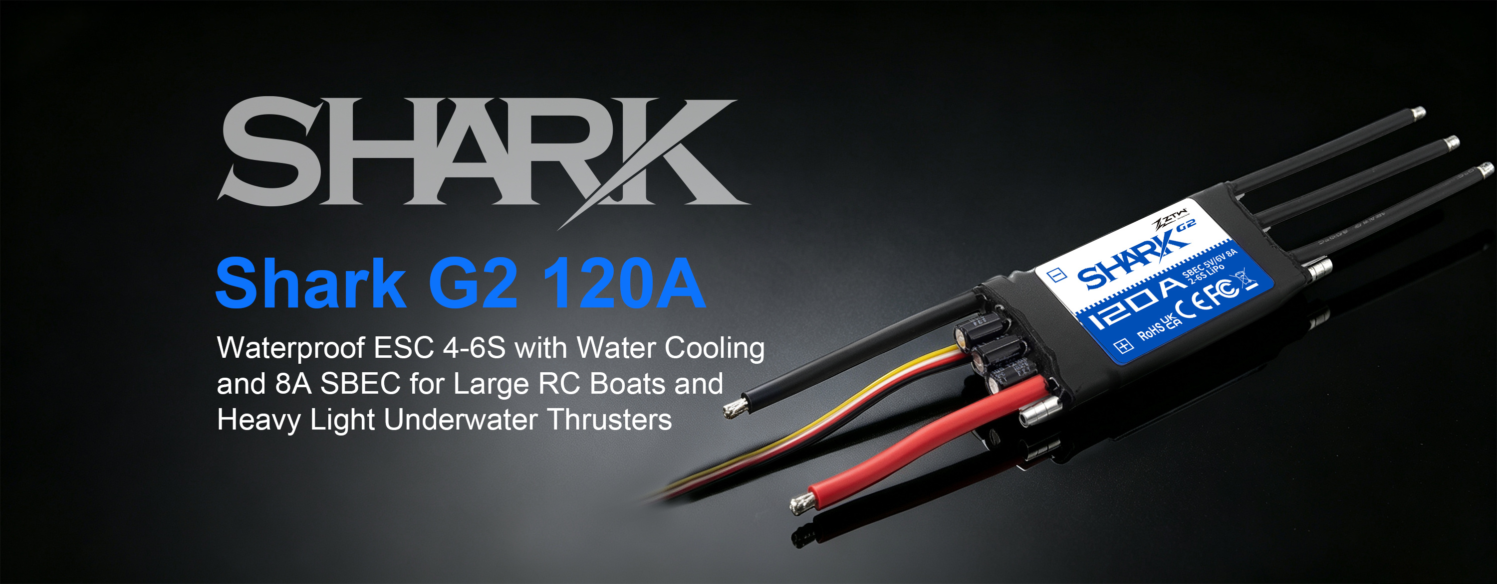 120A ESC ZTW Shark G2 4S-6S Large RC Boats 120A Speed Controller