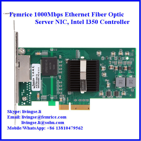 10/100/1000Mbps Dual Port RJ-45 Copper Cable Ethernet Server Adapter, Intel I350 Chipse