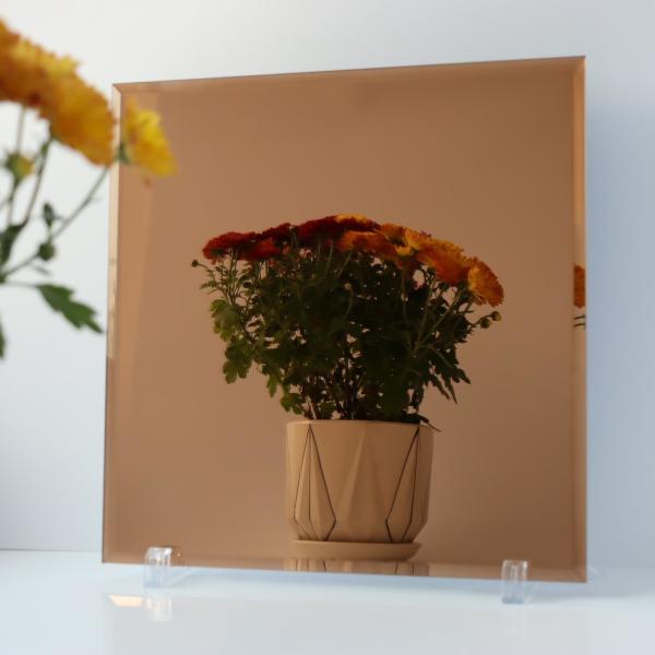 Custom Size Mirror Panels Red Back Paint Coloured Mirror Glass For Bathroom