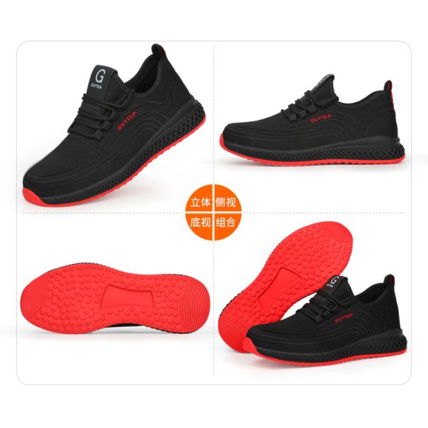 Unisex Steel Toe Safety Shoes Anti-Smash & Anti-Puncture Breathable Work Sneakers Lightweight Industrial Footwear for Summer