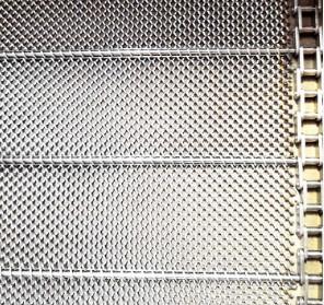Indústria alimentar personalizada Diamond Mesh Steel Plate Conveyor Belt