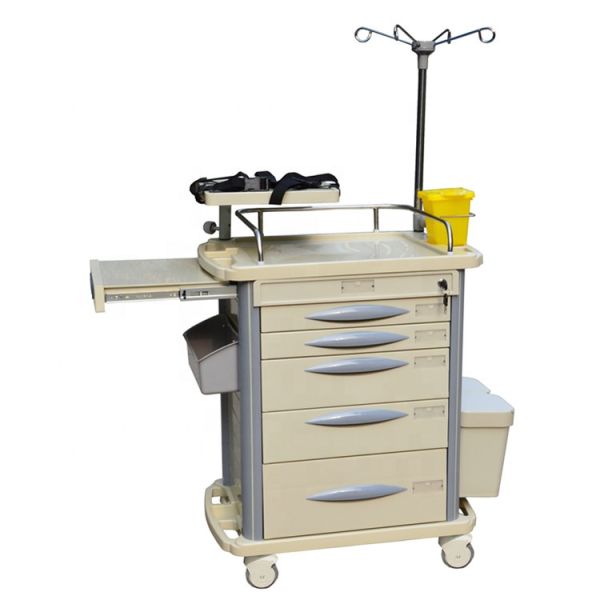 BR-ET003 Hospital Emergency Trolleys Equipment ABS Plastic Carts