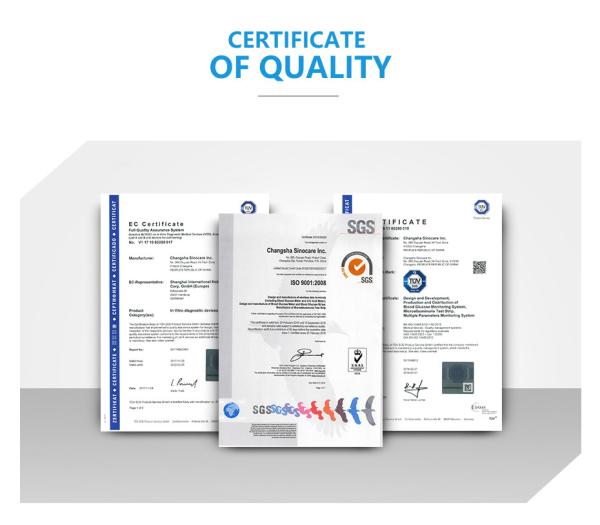 SAFE ACCU Sinocare Blood Glucose Test Strips 30-60% HCT Venous Plasma Calibration Sample For Glucometer Sugar Blood Met