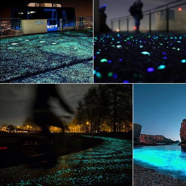 камень камешков смолы украшения сада 3mm светящий