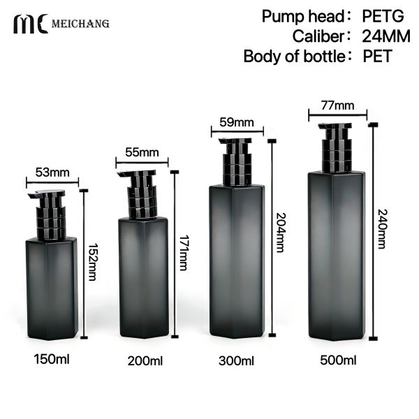 Hexagonal PCR PET Shampoo Bottle with Leak-Proof Pump and Customizable Design for Premium Shower Gels