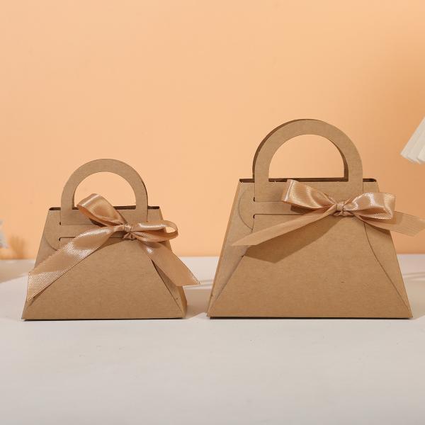 Caja de caramelos para bolso con lazo, galletas, caja de regalo personalizada con patrón gráfico, embalaje pequeño de caramelos y aperitivos