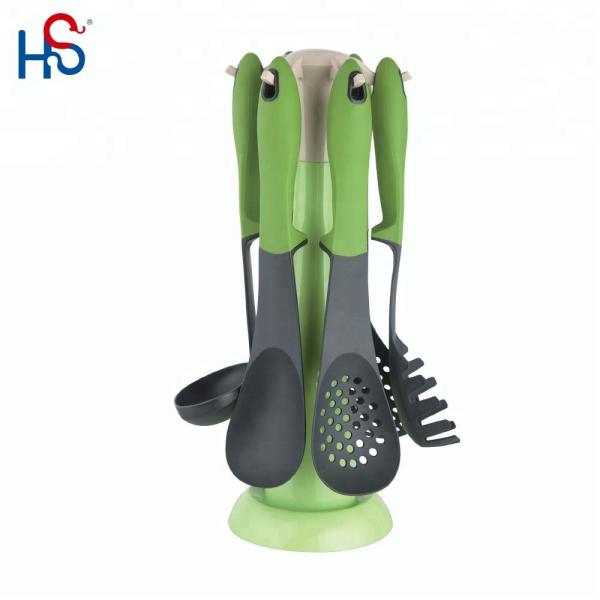 Food Grade Eco-Friendly Kitchenware Non Stick Utensil Set with Heat Resistant Spoons
