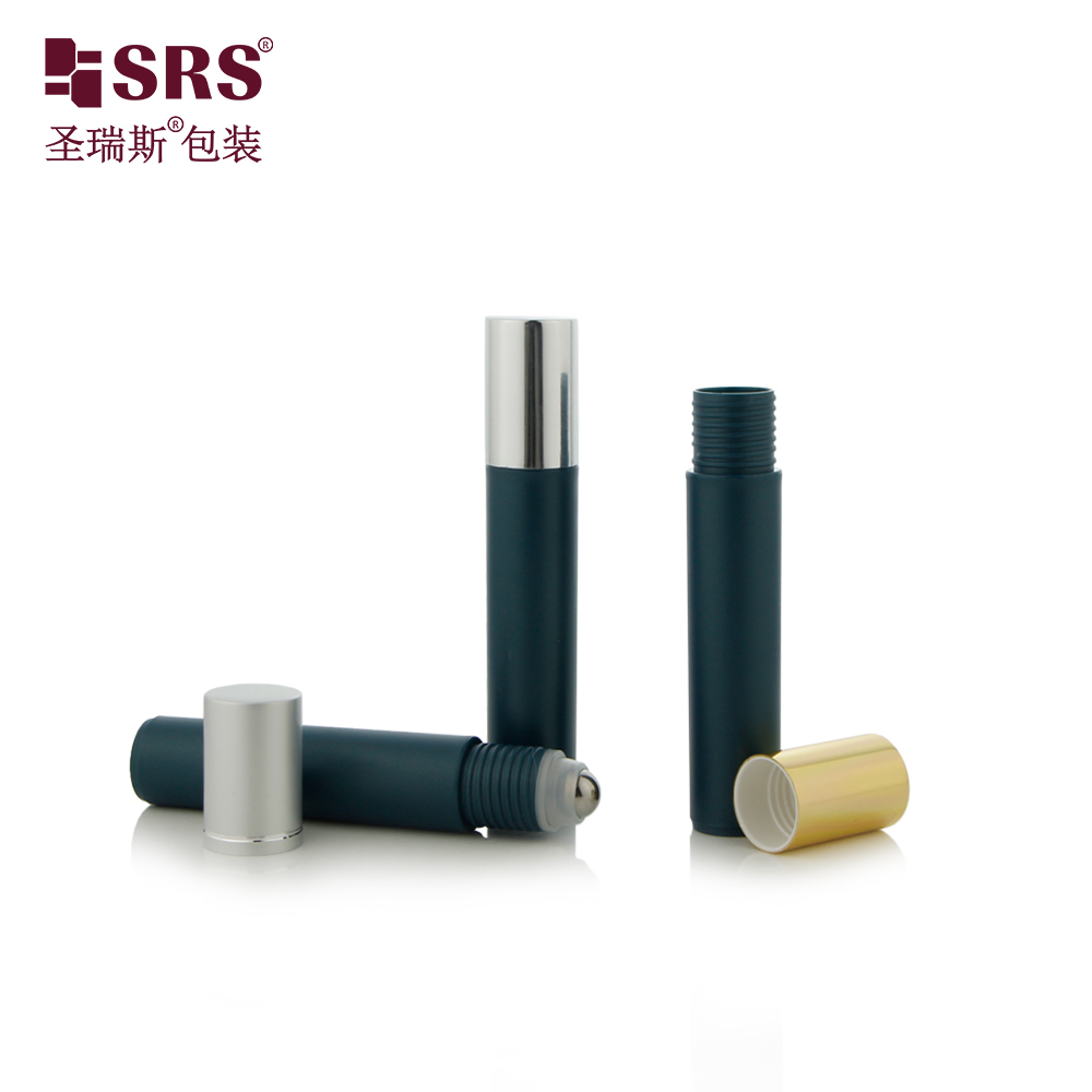 Custom 12 ML Cosmetic Plastic Roller Bottle Metal Steel Ball Aluminum Lid Packaging Container