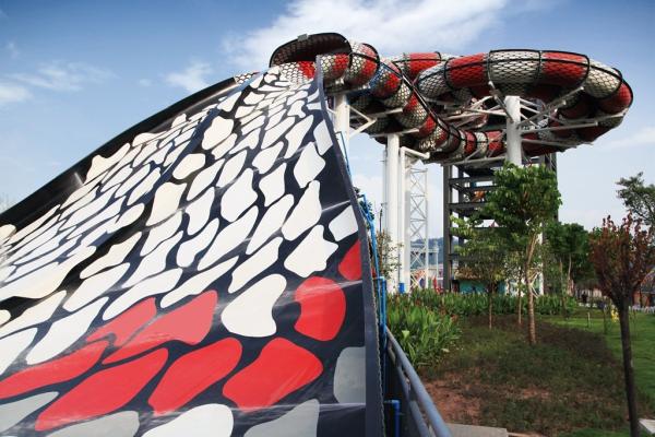 Commercial Fiberglass Water Slides For Swimming Pool 2 Person Capicity