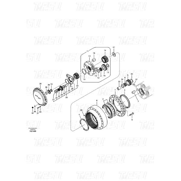 EC290BB Excavateur 3 étape boîte de vitesses broche SA7117-38301 Voyage avec traitement thermique