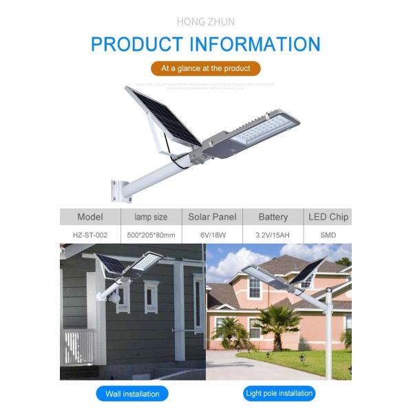 High Lumen 50w Solar Led Street Light SMD Die Cast Aluminum Material