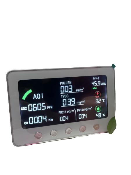スマートWiFi IAQモニター 多パラメータ空気質モニター TVOC PM1.0/2.5 CO CO2対応 家庭、オフィス、屋内空間向け