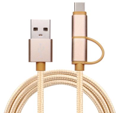 Gold Nylon Braided Fast Charging USB Type C Data Cable For HTC Phone