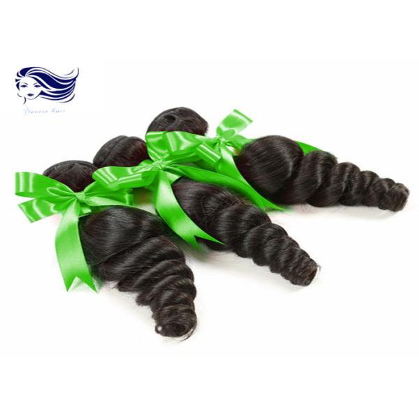 No Tangle Remy Indian Hair Extensions Jet Black Wavy Hair Weave