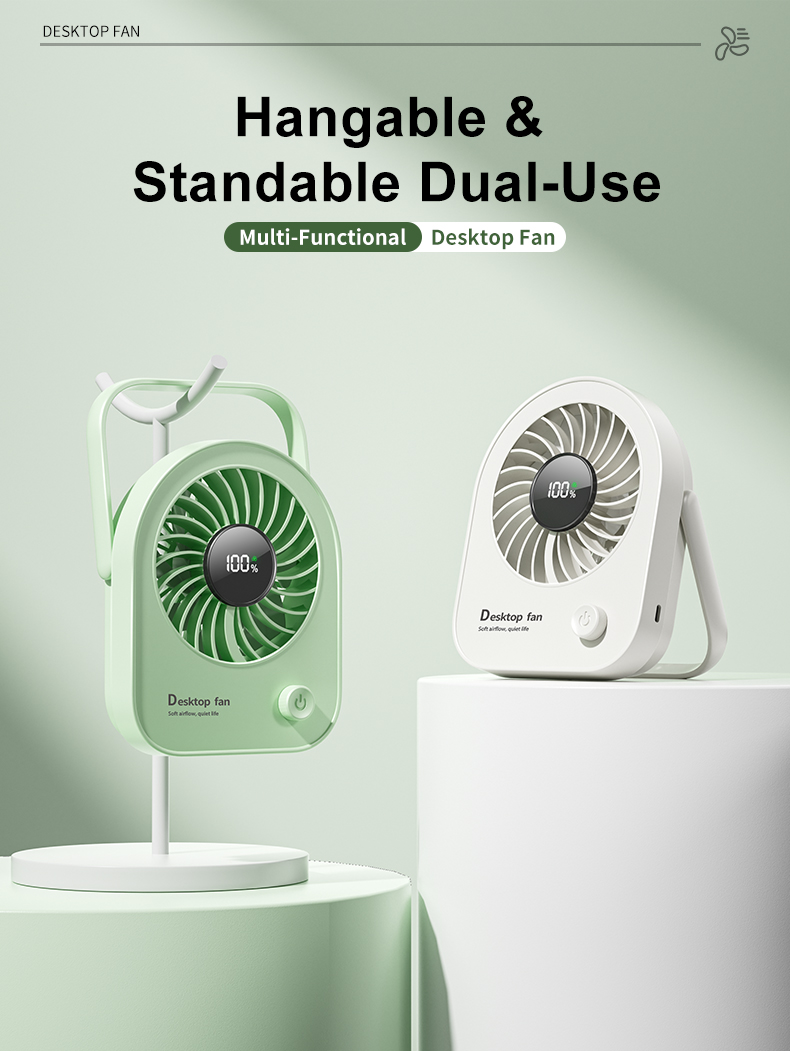 Factory OEM ODM Desktop Fan Customizable Battery Capacity Custom Colors Custom Injection Molds Rechargeable Portable Table Fan