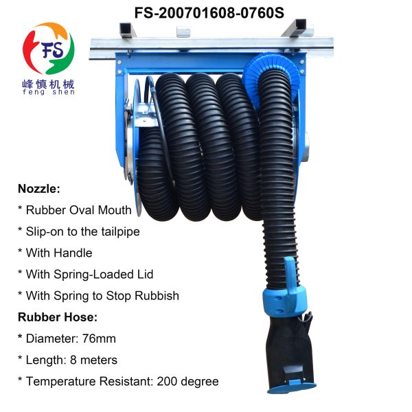 Compact Automatic Exhaust Hose Reel Steel Plastic Fume Extractor for Garages