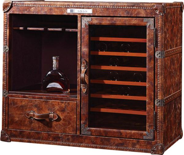 Wheel Legs Wine Storage Cabinet Set Constant Temperature Full Handwork Craft