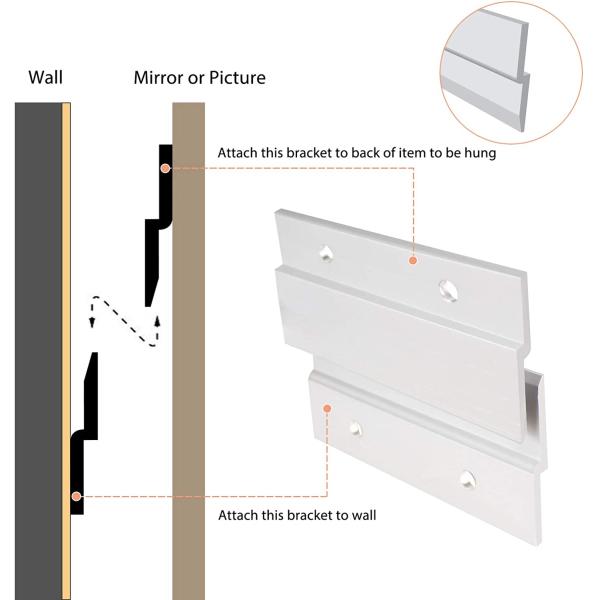 Стандартная толщина 2 мм Домашние французские шнурки Картинный крюк Аппаратный комплект Монтаж Алюминиевого Z Pole Clamp