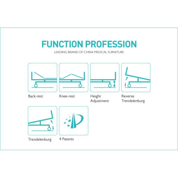 5 высоты больничной койки ICU функции больничная койка 1050MM 350lb электрической терпеливой регулируемая