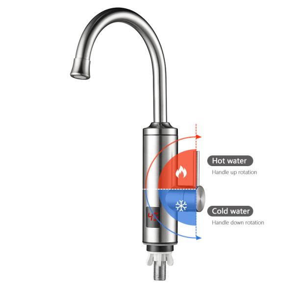 Single Handle Instant Electric Heating Faucet LED Digital Temperature Display