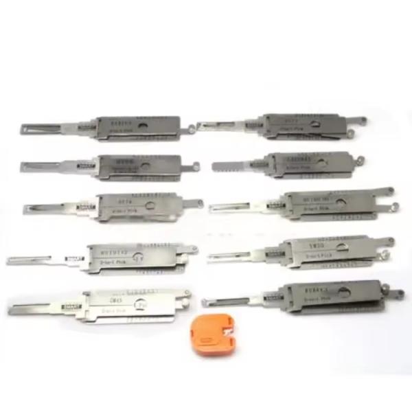 Lock Pick Tool Kit 10pcs Universal Auto Decoder Tools for Locksmiths 0.5kg Weight