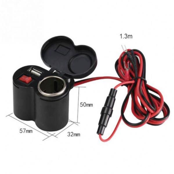 Cigarette Lighter 12-24V Motorcycle USB Charger Waterproof OEM