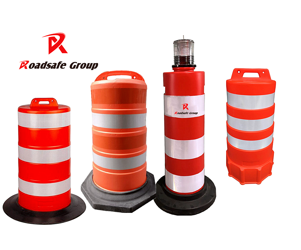 FZT1 1000*400*505mm 4.3kg High Density HDPE plastic Anti Collision Channelizer Drum barrel